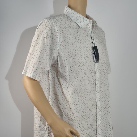 Perry Ellis Men's Size XLT Tall Shirt Short Sleeve button Up  White Stretch (01) - Picture 3 of 10